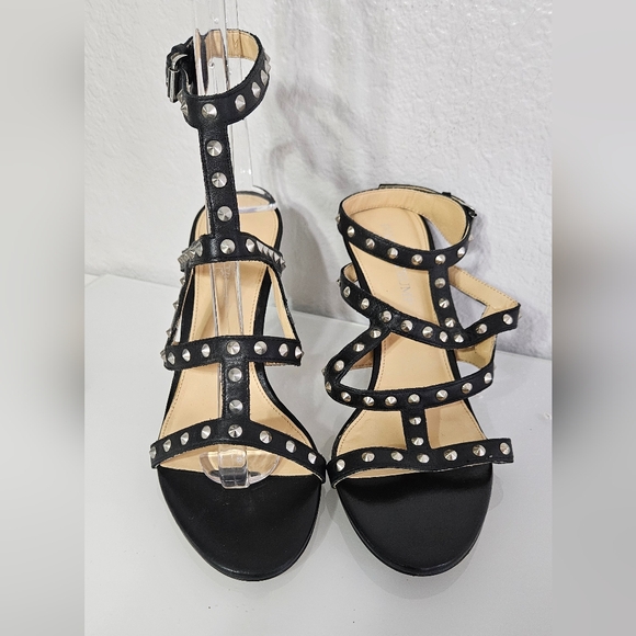Ivanka Trump Leather Stud Stilleto Sandals Heels - Picture 8 of 8